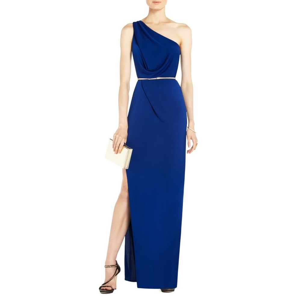 BCBGmaxazra Blue One Shoulder Maxi Evening Gown - Picture 1 of 4